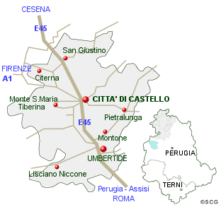 Città di Castello e l'alta valle del Tevere